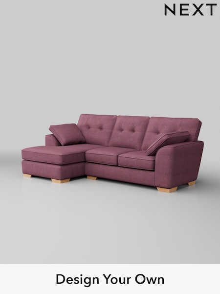 Tweedy Blend Easy Clean/Mid Mulberry Purple Stamford Buttoned Back (H36393) | £1,725
