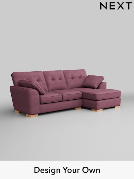 Tweedy Blend Easy Clean/Mid Mulberry Purple Stamford Buttoned Back (H36393) | £1,725