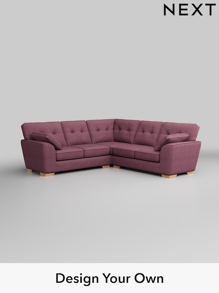 Tweedy Blend Easy Clean/Mid Mulberry Purple Stamford Buttoned Back (H36393) | £2,275