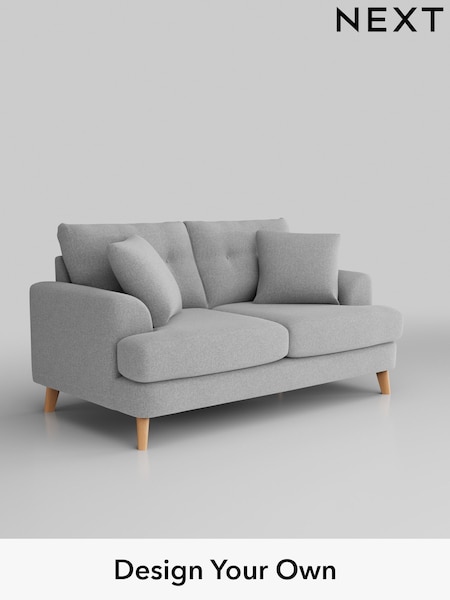 Tweedy Blend Easy Clean/Light Silver Grey Parker Buttoned Back (H36406) | £1,199