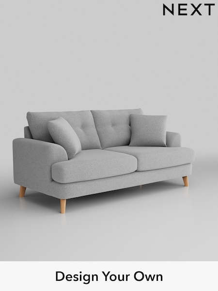 Tweedy Blend Easy Clean/Light Silver Grey Parker Buttoned Back (H36406) | £1,299