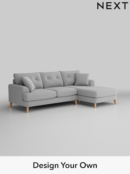 Tweedy Blend Easy Clean/Light Silver Grey Parker Buttoned Back (H36406) | £2,099