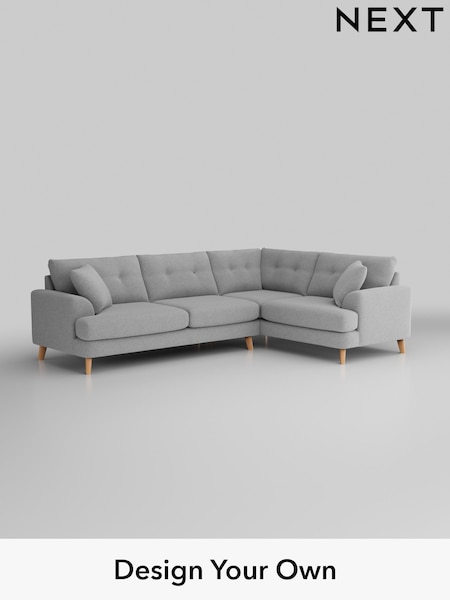 Tweedy Blend Easy Clean/Light Silver Grey Parker Buttoned Back (H36406) | £2,325