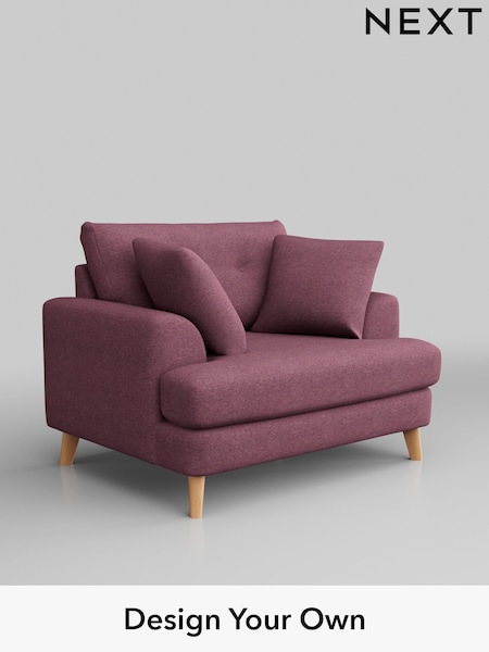 Tweedy Blend Easy Clean/Mid Mulberry Purple Parker Buttoned Back (H36411) | £925