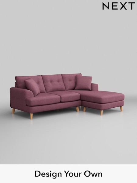 Tweedy Blend Easy Clean/Mid Mulberry Purple Parker Buttoned Back (H36411) | £1,725