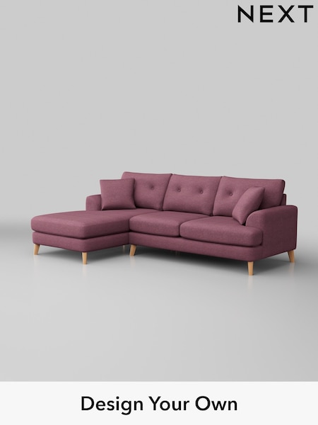 Tweedy Blend Easy Clean/Mid Mulberry Purple Parker Buttoned Back (H36411) | £2,099