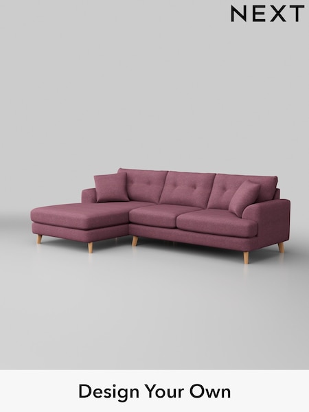 Tweedy Blend Easy Clean/Mid Mulberry Purple Parker Buttoned Back (H36411) | £2,199