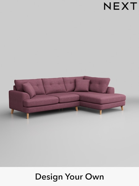 Tweedy Blend Easy Clean/Mid Mulberry Purple Parker Buttoned Back (H36411) | £2,175