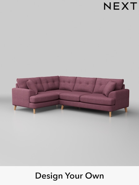 Tweedy Blend Easy Clean/Mid Mulberry Purple Parker Buttoned Back (H36411) | £2,225