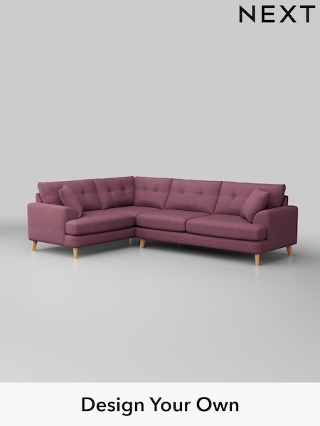 Tweedy Blend Easy Clean/Mid Mulberry Purple Parker Buttoned Back (H36411) | £2,325