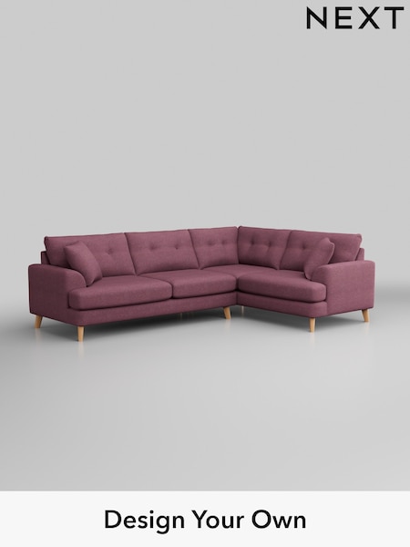 Tweedy Blend Easy Clean/Mid Mulberry Purple Parker Buttoned Back (H36411) | £2,325