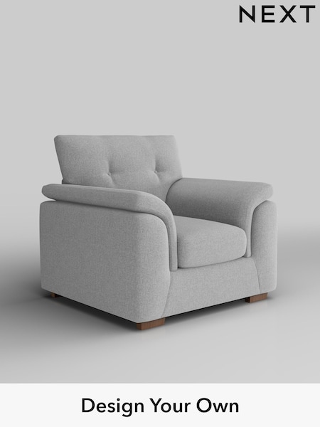 Tweedy Blend Easy Clean/Light Silver Grey Hayden Buttoned Back (H36414) | £650