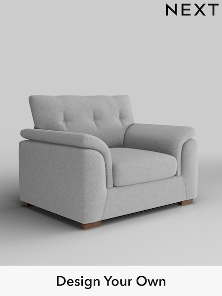 Tweedy Blend Easy Clean/Light Silver Grey Hayden Buttoned Back (H36414) | £750