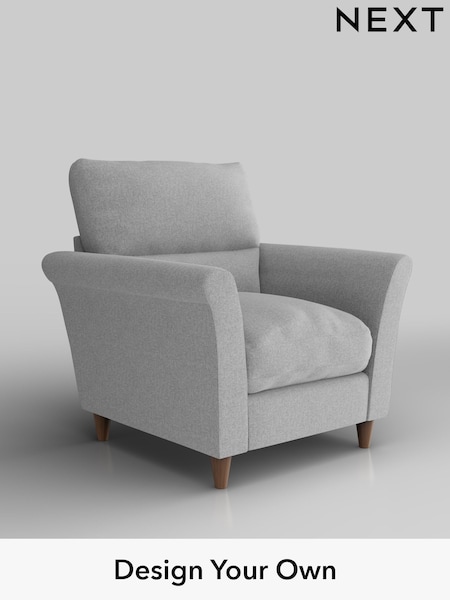 Tweedy Blend Easy Clean/Light Silver Grey Hartley Highback Relaxed Sit (H36416) | £775