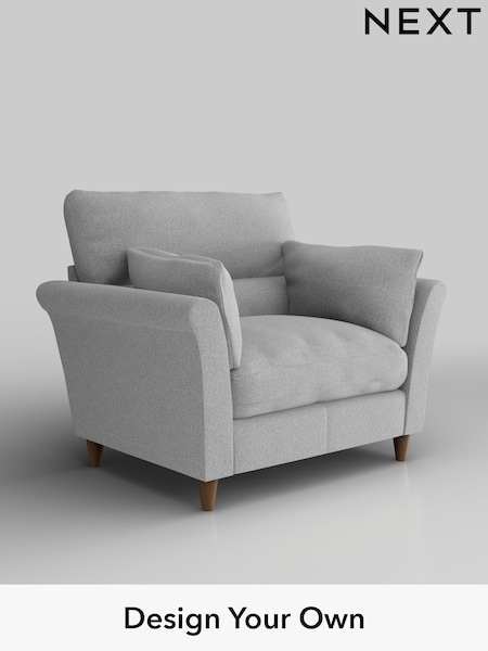 Tweedy Blend Easy Clean/Light Silver Grey Hartley Highback Relaxed Sit (H36416) | £875