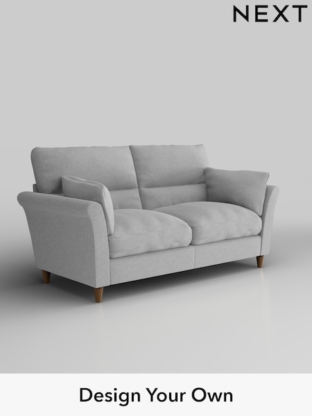 Tweedy Blend Easy Clean/Light Silver Grey Hartley Highback Relaxed Sit (H36416) | £1,225