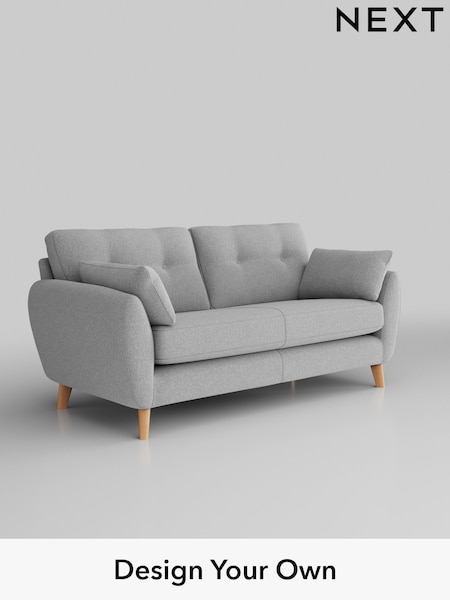 Tweedy Blend Easy Clean/Light Silver Grey Wilson Buttoned Back (H36420) | £950