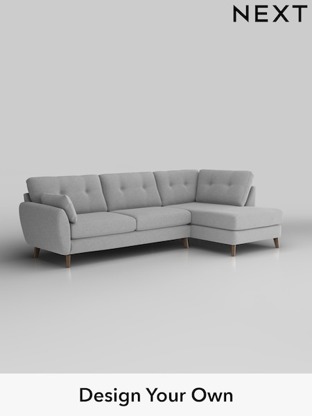 Tweedy Blend Easy Clean/Light Silver Grey Wilson Buttoned Back (H36420) | £1,650