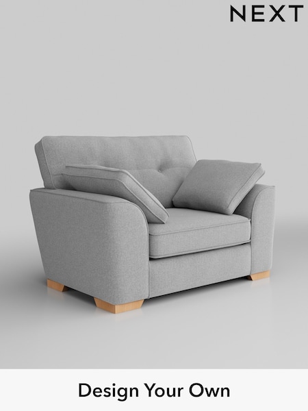 Tweedy Blend Easy Clean/Light Silver Grey Stamford Buttoned Back (H36421) | £799