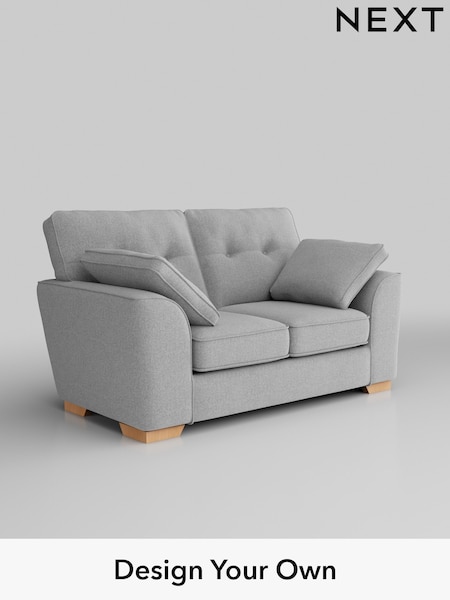 Tweedy Blend Easy Clean/Light Silver Grey Stamford Buttoned Back (H36421) | £975