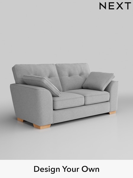 Tweedy Blend Easy Clean/Light Silver Grey Stamford Buttoned Back (H36421) | £1,075