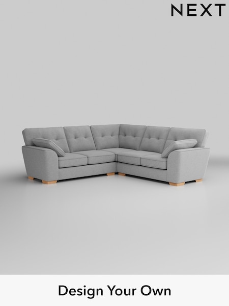 Tweedy Blend Easy Clean/Light Silver Grey Stamford Buttoned Back (H36421) | £2,275