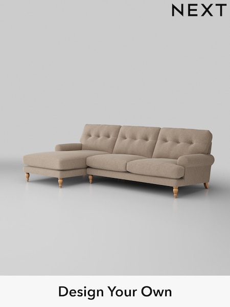 Tweedy Blend Easy Clean/Light Dove Natural Erin Buttoned Back Deep Relaxed Sit (H36426) | £1,899