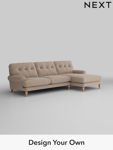 Tweedy Blend Easy Clean/Light Dove Natural Erin Buttoned Back Deep Relaxed Sit (H36426) | £1,899