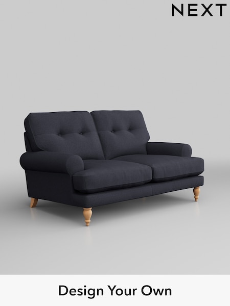Tweedy Blend Easy Clean/Dark Slate Blue Erin Buttoned Back Deep Relaxed Sit (H36435) | £1,125