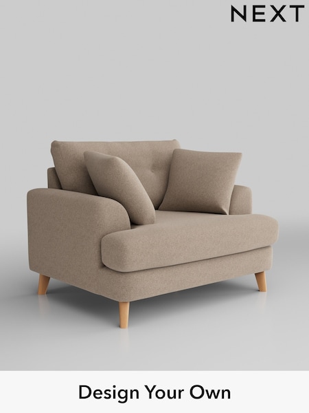 Tweedy Blend Easy Clean/Light Dove Natural Parker Buttoned Back (H36439) | £925