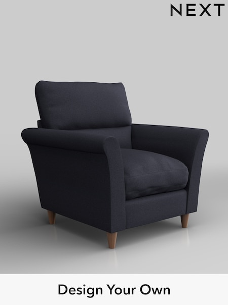 Tweedy Blend Easy Clean/Dark Slate Blue Hartley Highback Relaxed Sit (H36460) | £775