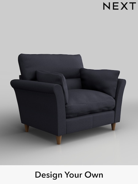 Tweedy Blend Easy Clean/Dark Slate Blue Hartley Highback Relaxed Sit (H36460) | £875