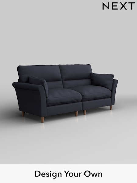 Tweedy Blend Easy Clean/Dark Slate Blue Hartley Highback Relaxed Sit (H36460) | £1,325