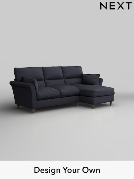 Tweedy Blend Easy Clean/Dark Slate Blue Hartley Highback Relaxed Sit (H36460) | £1,850