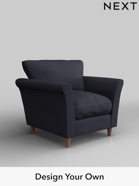 Tweedy Blend Easy Clean/Dark Slate Blue Hartley Relaxed Sit (H36465) | £725