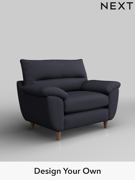 Tweedy Blend Easy Clean/Dark Slate Blue Elliot Highback (H36472) | £675