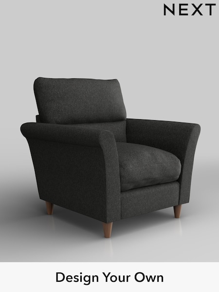 Tweedy Blend Easy Clean/Charcoal Grey Hartley Highback Relaxed Sit (H36474) | £775