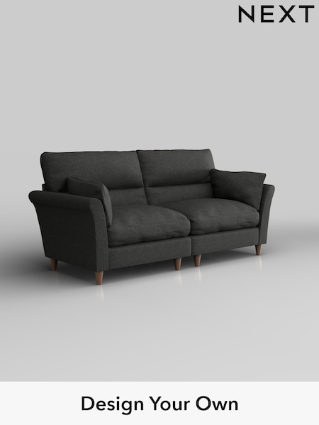 Tweedy Blend Easy Clean/Charcoal Grey Hartley Highback Relaxed Sit (H36474) | £1,325