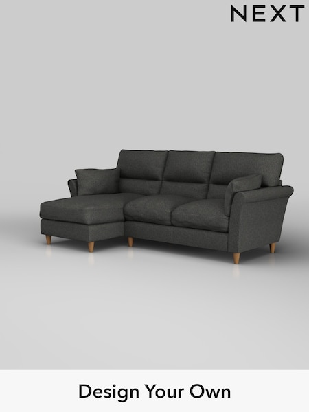 Tweedy Blend Easy Clean/Charcoal Grey Hartley Highback Relaxed Sit (H36474) | £1,850