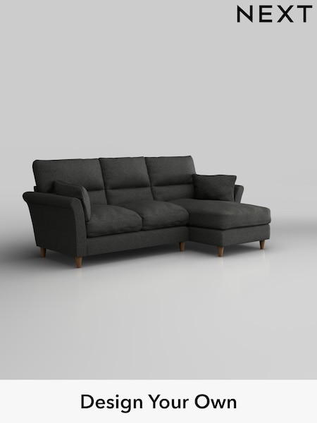 Tweedy Blend Easy Clean/Charcoal Grey Hartley Highback Relaxed Sit (H36474) | £1,850