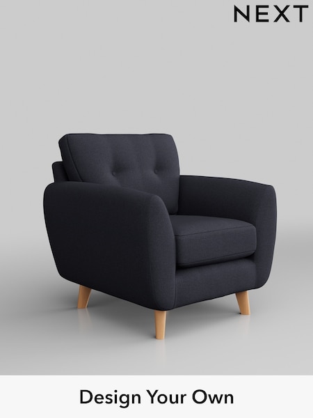 Tweedy Blend Easy Clean/Dark Slate Blue Wilson Buttoned Back (H36477) | £499