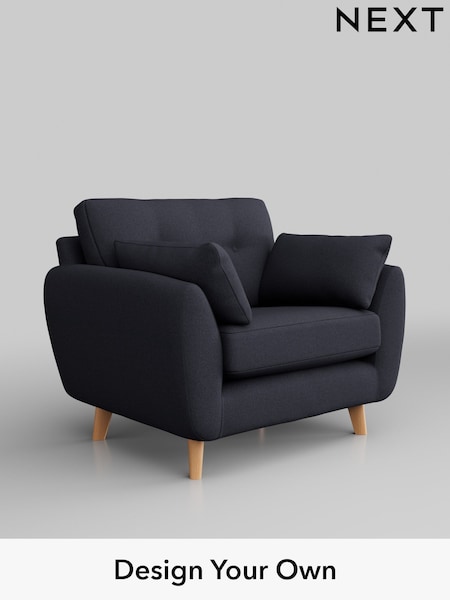 Tweedy Blend Easy Clean/Dark Slate Blue Wilson Buttoned Back (H36477) | £599