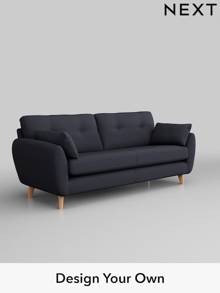 Tweedy Blend Easy Clean/Dark Slate Blue Wilson Buttoned Back (H36477) | £1,050