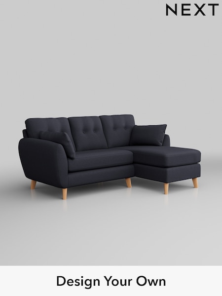 Tweedy Blend Easy Clean/Dark Slate Blue Wilson Buttoned Back (H36477) | £1,450