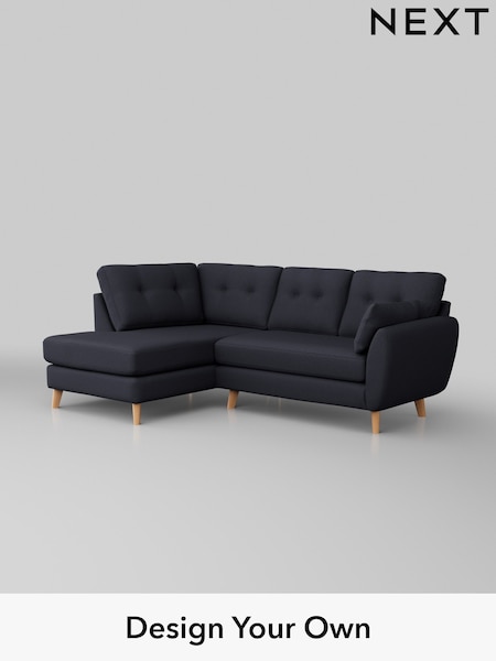 Tweedy Blend Easy Clean/Dark Slate Blue Wilson Buttoned Back (H36477) | £1,550
