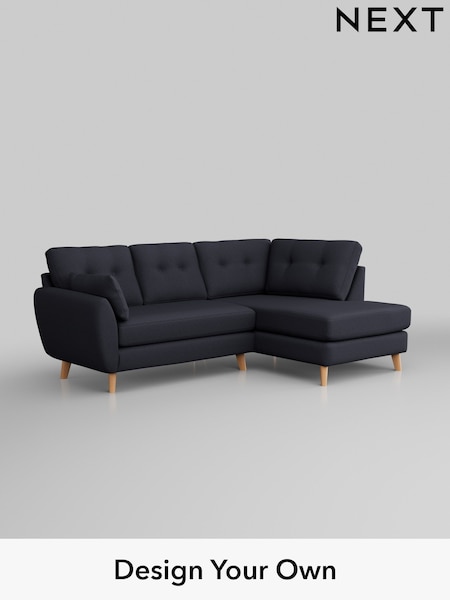 Tweedy Blend Easy Clean/Dark Slate Blue Wilson Buttoned Back (H36477) | £1,550