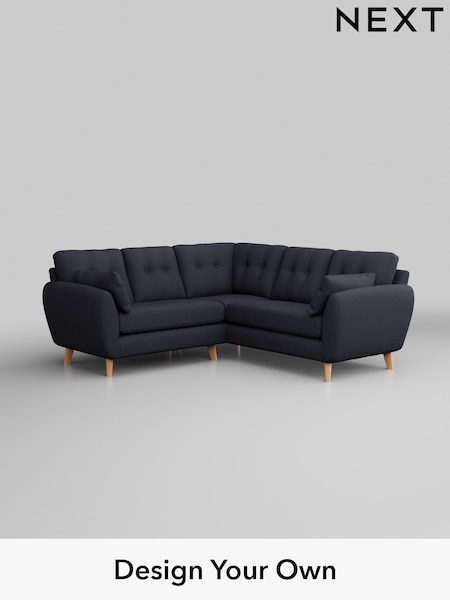 Tweedy Blend Easy Clean/Dark Slate Blue Wilson Buttoned Back (H36477) | £1,525