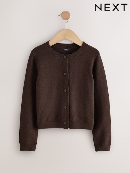 Chocolate Brown Button Up Cardigan (3-16yrs) (H36478) | £14 - £20