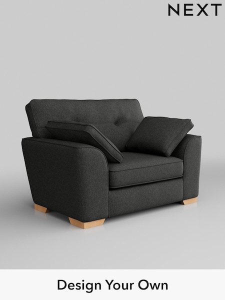 Tweedy Blend Easy Clean/Charcoal Grey Stamford Buttoned Back (H36482) | £799