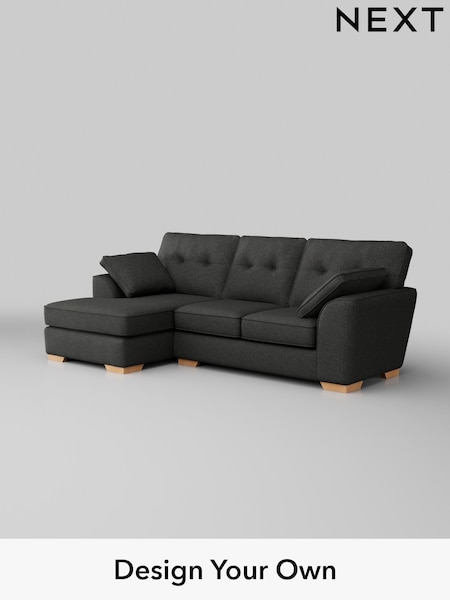 Tweedy Blend Easy Clean/Charcoal Grey Stamford Buttoned Back (H36482) | £1,725